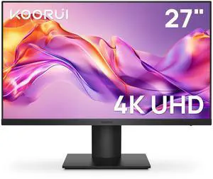 KOORUI 27 Inch 4K UHD(3840 * 2160) Monitor IPS Ultra-Thin Computer Monitor with 95% DCI-P3, Freesync & G-sync, Displayport&HDMI, Audio Out, VESA Mountable, Tilt