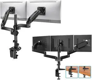 HUANUO 13-32 Inch Monitor Mount 2 Monitors & Triple Monitor Mount