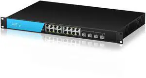 keepLiNK 16 Port 2.5G Network Ethernet Switch, 16 x 2.5Gb RJ45 Ports, 4 x 10G SFP Slots, 240Gbps Switching Capacity, Desktop or Rack Mount/Metal Case/Fan Cooling/Plug and Play Unmanaged