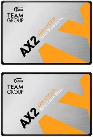 TEAMGROUP AX2 2TB 2 Pack 3D NAND TLC 2.5 Inch SATA III Internal Solid State Drive SSD (Read Speed 540 MB/s) Compatible with Laptop & PC Desktop T253A3002T0C1P1