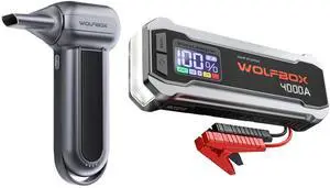 WOLFBOX MF100 Electric Air Duster-150000RPM Brushless Motor & WOLFBOX 4000A Jump Starter,12V Car Battery Jump Starter