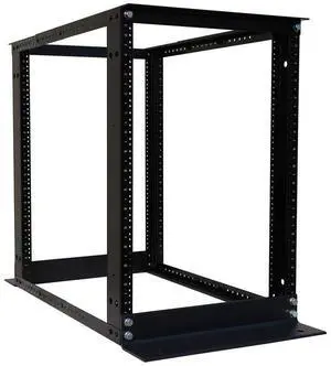 RAISING ELECTRONICS 15U 4 Post Open Frame Server Rack 19inch Adjustable Depth 25inch-29inch (15U)