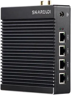 Sharevdi Micro Firewall Appliance, Fanless Mini PC Intel N3700 4Cores/4Threads, 4X Intel 2.5 GbE i226-V LAN,AES-NI,DDR3 8GB SSD 64GB Router Network Security USB3./HD/Wi-Fi (8G 64G)