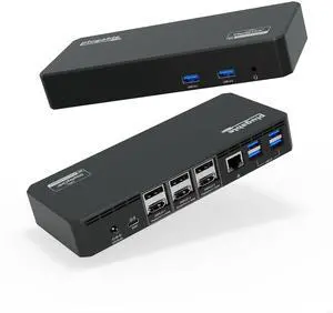 Plugable 12-in-1 USB C Triple Monitor Docking Station, Triple 4K Displays with 3X HDMI or 3X DisplayPort, Compatible with Mac, Windows, Thunderbolt, USB4, USB-C (100W PD, 6X USB Ports, Ethernet)