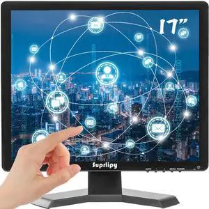 Suprlipy 17 Inch Touch Screen Monitor 1280x1024 Support HDMI VGA AV USB BNC, 10 Points Capacitive Touch TFT LED Monitor for Laptop PC Xbox PS5/PS4 Switch POS Systems Built-in LounSpeakers
