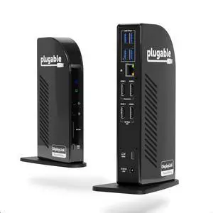 Plugable 14-in-1 USB C Docking Station | 4X HDMI Quad Dock with 100W Charging, HDMI Displays | Compatible with Windows, Thunderbolt (4X USB, 1x USB-C, Ethernet, SD Card, Audio) UD-3900C4