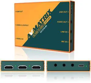 AVMATRIX UC1218-4K Capture Card 1440p/4K Input 1080P60 Uncompressed (YUY2) Capture for Game Live Stream, Ultra-Low Latency PS5 PS4/Pro Xbox Series X/S Xbox One X/S in PC and Mac