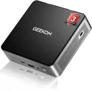 GEEKOM Air12 Mini PC with 13 Gen Intel N150, 16GB DDR5 512GB NVMe SSD Mini Desktop Computer, 4K Triple Display via HDMI 2.0+MiniDP 1.4+USB-C, SD Slot, WiFi 6/BT5.2, Gigabit LAN, VESA for Home&Office