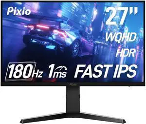 Pixio PX277 Prime Neo 27 inch 180Hz Refresh Rate QHD 1440p Resolution Fast IPS Panel 1ms GTG Response Time Gaming Monitor with Adaptive Sync and Fully Adjustable Stand