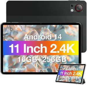 DOOGEE T30S Android Tablet,11 Inch 2.4K Android 14 with 16GB+256GB 1TB Expand,2024 Octa-Core Gaming Tablet with 8580mAh Large Battery,13MP+8MP, BT5.0,5G WiFi,Widevine L1,GPS,OTG,Black