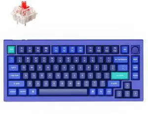 Keychron Q1 RGB Wired Custom Mechanical Keyboard Knob Version, 75% Layout QMK/VIA Programmable with Hot-swappable Gateron G Pro Red Switch Double Gasket Compatible with Mac Windows Linux (Blue)
