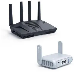 GL.iNet GL-MT6000 (Flint 2) WiFi 6 Router & GL.iNet GL-MT3000 (Beryl AX) Pocket-Sized Wi-Fi 6 Wireless Travel Gigabit Router