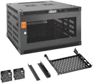 Tecmojo 6U Wall Mount Rack Cabinet, Heavy-Duty 176 Lbs High Load Capacity, 19 Enclosed Server Network Rack with Mesh Door, 17.7 Deep  Elite Collection