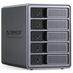 ORICO RAID 5 Bay HDD Enclosures USB 3.0 Push-Pull Mounting for 3.5-inch HDD, Max 110TB, External Direct Attached Storage 8 RAID Modes Supported 9858RU3