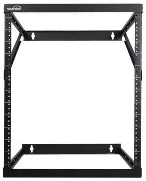 NavePoint 8U, 12U, 22U Height Expandable 2 Post Wall Mount Rack - Adjustable Server Rack for 19 Inch Standard IT Equipment - Wall Mount Rack 17.5" Deep, Black