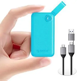 ORICO 2TB Portable SSD, Up to 2000MB/s, USB 3.2 Gen 2x2, Ultra-Mini, Compact with 2 in 1 USB C Cable, External Solid State Drives, Reliable Storage for USB C Smartphone, Tablet, PC - B20