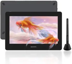 GAOMON PD1220 11.6 Pen Display (Charcoal Grey) 86% NTSC Full Laminated Graphics Drawing Tablet with Tilt Support 8192 Levels Passive Stylus, Compatible with Windows & Mac &Android