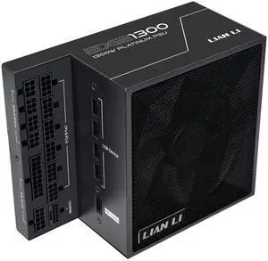 Lian Li Edge Series-1300W Full Modular Power Supply-80 Plus Platinum-ATX 3.0, 3.1-PCIE 5.1-L-Shape Design for Dual Chamber Case-120mm FDB Fan-Supports up to 4X USB Devices-Black (EG1300BE.US)