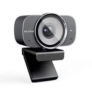 MAXHUB 4K USB Webcam for PC/Mac Conference Room Camera 1/2.3" Sensor Noise Reduction Auto Framing 120° FOV Wide Angle Webcam, LED Indicator Camera for Laptop for Video Conference, Live Streaming