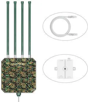 WAVLINK AX3000 Outdoor WiFi 6 Extender Long Range, WiFi 6 Outdoor Wireless Access Point, Support Active PoE, 4x8dBi Antennas,Outdoor WiFi Solution,IP67,Up to 128 Devices for Farm,Yard,RV,Campsite,Park