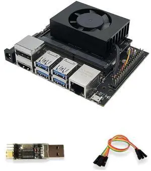 Jetson Nano Kit with SD Slot,Based on N-VIDIA Jetson Nano SOM onboard 16GB EMMC for AI Machine Learning(Fan Cooling)