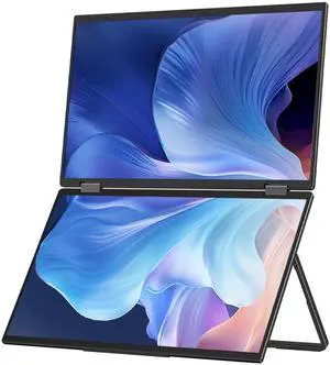 MINISFORUM MDS-A156 15.6 Monitor, Laptop Screen Extender Dual Stacked Display, 170° Review Angle and 315° Rotation Portable Screen, 1080P 16:9 IPS, HDMI & USB-C Port, Plug and Play Extended Monitor