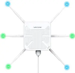 2025 AX3000 Outdoor WiFi 6 Extender, WAVLINK Long-Range WiFi Repeater/Access Point with Dual Band/PoE/IP67 Waterproof/6 x 7dBi Antennas, Supports Up to 256 Devices for Garage, Yard, RV,Farm
