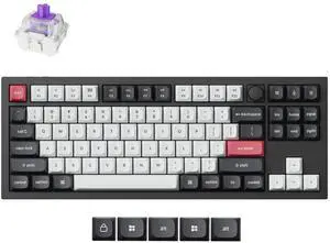 Keychron Q3 HE QMK Wireless Custom Mechanical Keyboard with Knob, 2.4 GHz/Bluetooth/Wired 80% Layout Hot-Swappable Programmable RGB Backlit Gateron Magnetic Switches for Mac Windows, Carbon Black