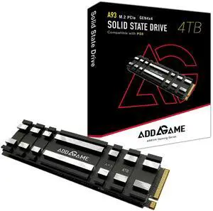 Addlink A93 4TB Storage Expansion for PS5 Console with Heatsink, Up to 7400mb/s, Gen 4 PCIe NVMe m.2 2280, SLC Cache Internal Hard Drive