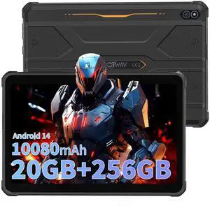 HOTWAV R10 Pro Rugged Tablet 10.1" 12000mAh Android 146GB+128GB/2TB ExpandableOcta-Core 2.4GHz16MP+8MP Dual Cam | 700 Nits Sunlight DisplayIP68&IP69K Waterproof Certified for Outdoor