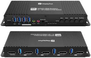 Displayport Kvm Switch EDID 1 Monitors 4 Computers 4K 144Hz Hotkey Switching PC Switch 1 Monitors dp 1.4 1440P 144Hz 165Hz 240hz kvm Switch 1 Laptop 1 Desktop 1 Monitor EDID