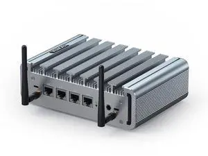 VENOEN Firewall Micro Appliance Firewall Mini PC Celeron J4125, 2.5gbe Mini Pc 4 LAN, HD, VGA, USB 3.0, SIM Slot, WiFi, VESA, RTC, 8GB RAM 128GB SSD, AES-NI, Mini Server pc Firewall Hardware