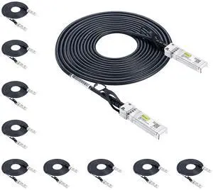 10Gtek SFP+ DAC Twinax Cable - 10GBASE-CU Passive Direct Attach Copper SFP Cable for Cisco SFP-H10GB-CU7M, Ubiquiti UniFi UC-DAC-SFP+, Meraki, Fortinet, D-Link, 26AWG, 7-Meter(23ft), 10-Pack