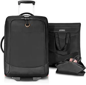 Everki Wheeled Carry-On Rolling Laptop Bag - Lightweight Trolley Bag Travel Friendly - Roller Luggage for Gamers, Rolling Bookbag for Business Travels, Up to 17.3-18.4" Carry On Luggage, EKB420 Black