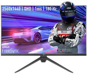YEYIAN 27 inch 1440P QHD PC Gaming Fast IPS 2K Monitor | AMD FreeSync Premium 180Hz Refresh 1ms Response | 120% sRGB 178°Angel Tilted HDR 10 G-sync | 2 Display Port 1.4 & 2 HDMI 2.1 & Type A Input