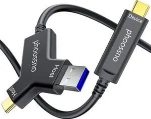 phoossno Y Solution USB A&C to C Active Optical Cable Version,33FT Supports All Mainstream Operating Systems Windows, Mac OS, Linux and is Compatible with Multiple USB Device Types