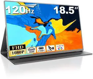 Usparkle 18.5 Inch Large Portable Monitor, 120Hz 1080P FHD IPS Portable Gaming Travel Screen Display for Laptop/Phone/Xbox PS4/5, 125% sRGB, Dual Speakers, VESA & Smart Cover