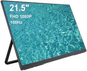 AHXJKA 21.5 Inch Portable Monitor,100HZ Gaming Monitor,FHD IPS/HDR Computer Screen Extender with Built-in Speakers -Compatible with Laptop PC Phone PS4/PS5 Switch