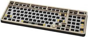 SIKAKEYB SK8 Castle 95% CNC Aluminium Metal Mechanical Keyboard Kit, RGB Backlight Hot Swap Gateron/Cherry 3Pin/5Pin Keyboard Switch BT5.0/2.4G/Type-C Wired DIY Barebone (Grey, no Switch keycap)