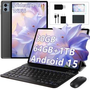 Andoird 14 Tablet 10 Inch, 2 In 1 Tablets With Keyboard Case Stylus Mouse, 12GB RAM 64GB ROM 1TB Expand, Octa-Core 2.0Ghz, 5G WiFi, BT5.0, 6000mAh, 8MP Camera, 1280 X