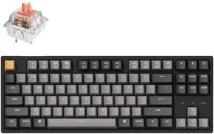 Keychron C1 Pro Wired Mechanical Keyboard TKL Layout, QMK Programmable RGB Backlit with Hot-swappable K Pro Silent Red Switch, OEM Profile Double-Shot PBT Keycaps Compatible for Mac Windows Linux