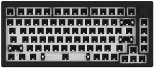 Akko 5075B Custom Gaming Keyboard Kit Black 75% VIA Multi-Modes Gasket Mount Barebones Mechanical Keyboard VIA Programmable with RGB Backlit Hot-swappable