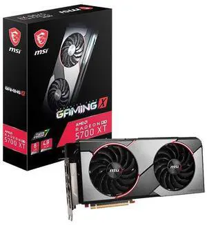 MSI Radeon RX 5700 XT Gaming X Graphics Card '8GB GDDR6, 1980Hz, RGB Mystic Light, AMD NAVI 10 XT GPU, 3X DisplayPort, HDMI, Dual Fan Cooling System'