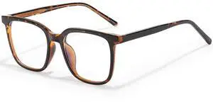 ANRRI Oversized Square Blue Light Glasses for Women Men, Thick Frame Computer Glasses, Anti Eyestrain, UV Protection Gaming Tortoise Eyewear