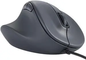 ELECOM Left Hand Wired USB Ergonomic Shape Mouse, Silent Click, 2000DPI, 5 Buttons, Optical Sensor, Compatible with PC, Mac, Laptop, EX-G, Msize Black (M-XGM31UBSKBK)