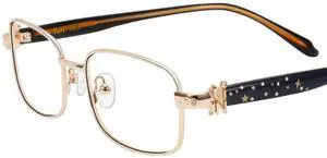 TIJN Blue Light Blocking Glasses for Woman Men, Square Acetate Metal Frame Eye Glasses for Cosplay & Anime Girl, Rin