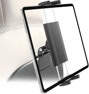 Dosvsi Back Seat Tablet Holder for Tesla, 360° Adjustable Model 3/Y Headrest Tablet Mount for Kids, Metal Model Y Rear Seat Stand for iPad Pro 12.9 Air Mini, Galaxy Tab/Z Fold, Fire hd, 4-13" Device