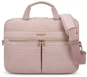 BAGSMART Laptop Bag, 15.6/17.3 Inch Briefcase for Women Large Laptop Case Computer Bag Office Travel Business, Pink