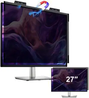 Hoktods 2 Pack Magnetic Hanging Computer Privacy Screen Filter for 27 Inch, Removable Privacy Shield for 16:9 Widescreen Monitor, Eye Protection Blue Light Filter