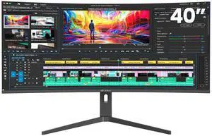 CRUA 40'' 5K Ultrawide Curved Gaming Monitor, 21:9, 5120 x 2160, 120Hz, IPS Computer Monitor with Built-in Speakers, AMD FreeSync, PIP/PBP, 120% sRGB, HDMI 2.0 & DP 1.4, Tilt/Height Adjustable-Black
